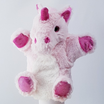 Handpuppe Einhorn rosa